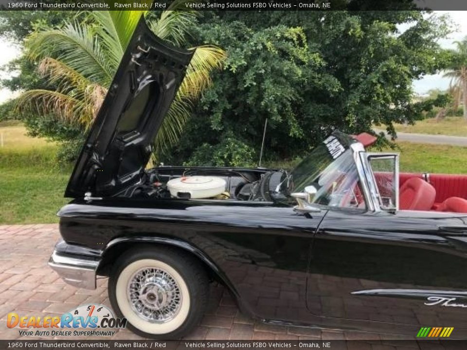 1960 Ford Thunderbird Convertible Raven Black / Red Photo #6