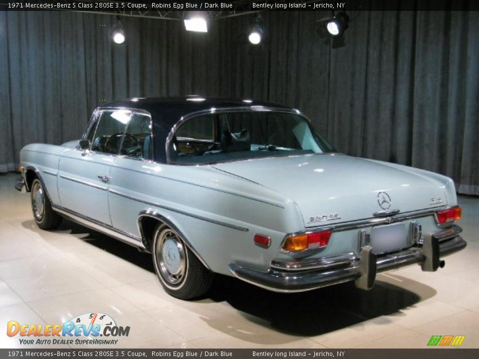 1971 Mercedes-Benz S Class 280SE 3.5 Coupe Robins Egg Blue / Dark Blue Photo #2
