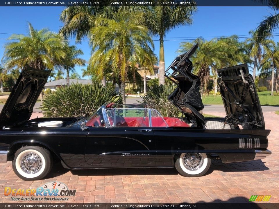 1960 Ford Thunderbird Convertible Raven Black / Red Photo #20