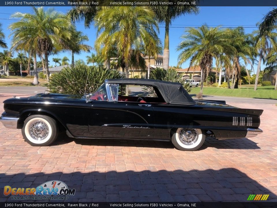 1960 Ford Thunderbird Convertible Raven Black / Red Photo #23