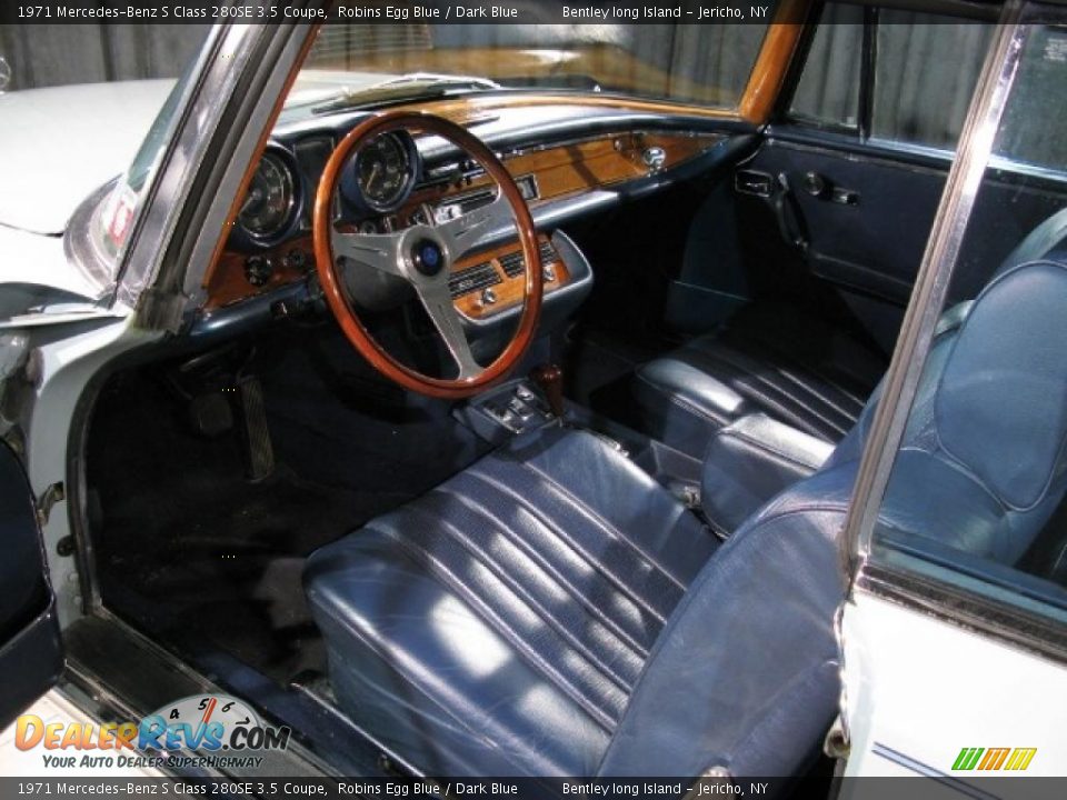 1971 Mercedes-Benz S Class 280SE 3.5 Coupe Robins Egg Blue / Dark Blue Photo #7