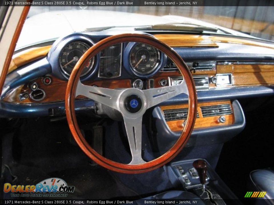1971 Mercedes-Benz S Class 280SE 3.5 Coupe Robins Egg Blue / Dark Blue Photo #8