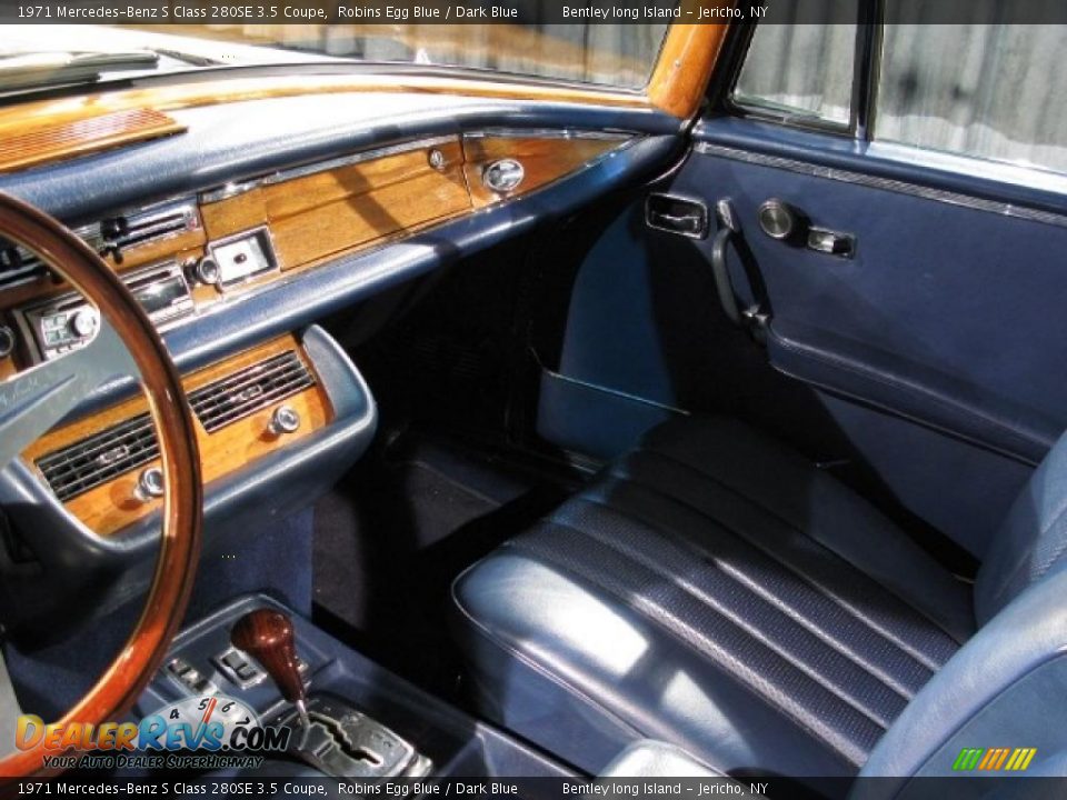 1971 Mercedes-Benz S Class 280SE 3.5 Coupe Robins Egg Blue / Dark Blue Photo #14