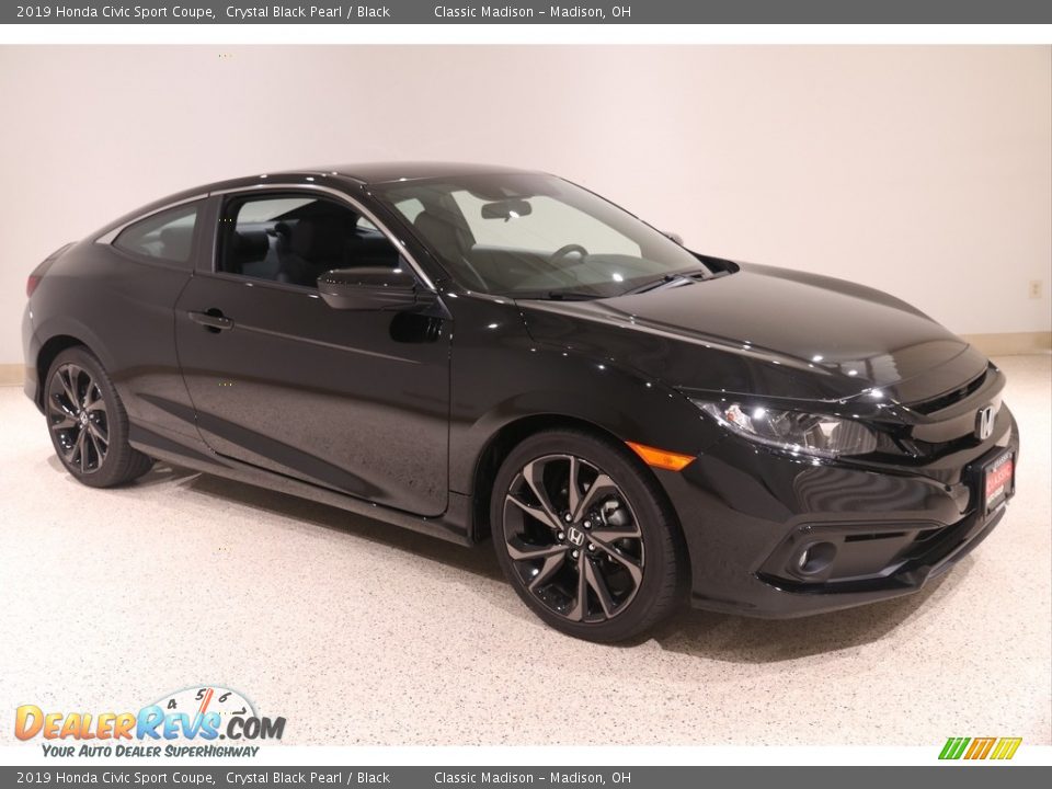 2019 Honda Civic Sport Coupe Crystal Black Pearl / Black Photo #1