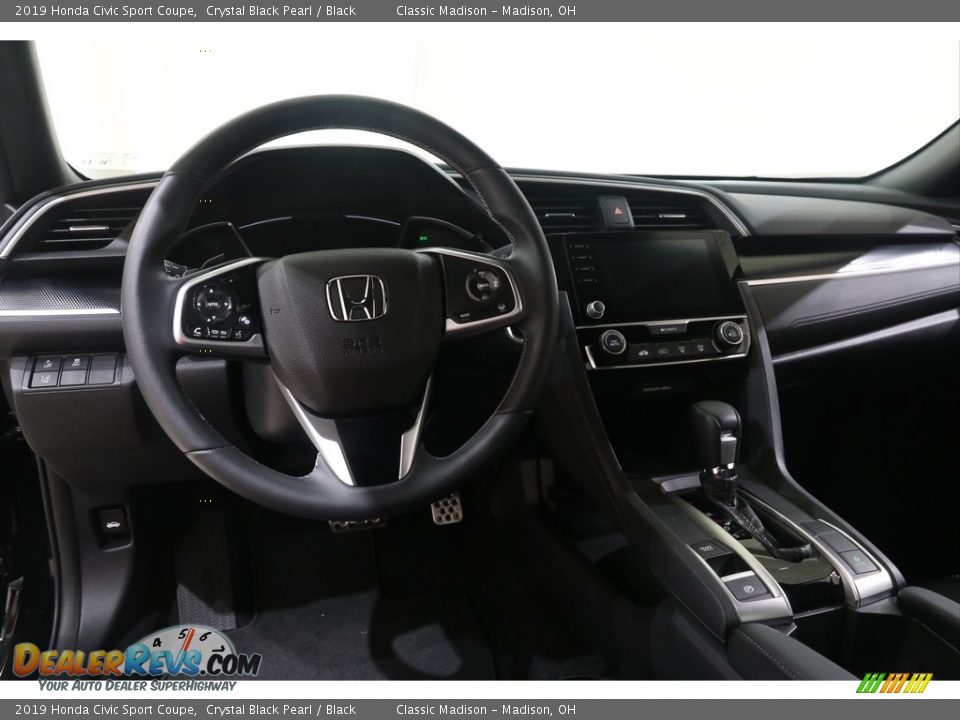 2019 Honda Civic Sport Coupe Crystal Black Pearl / Black Photo #6