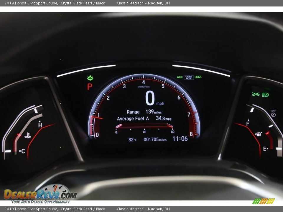 2019 Honda Civic Sport Coupe Crystal Black Pearl / Black Photo #8