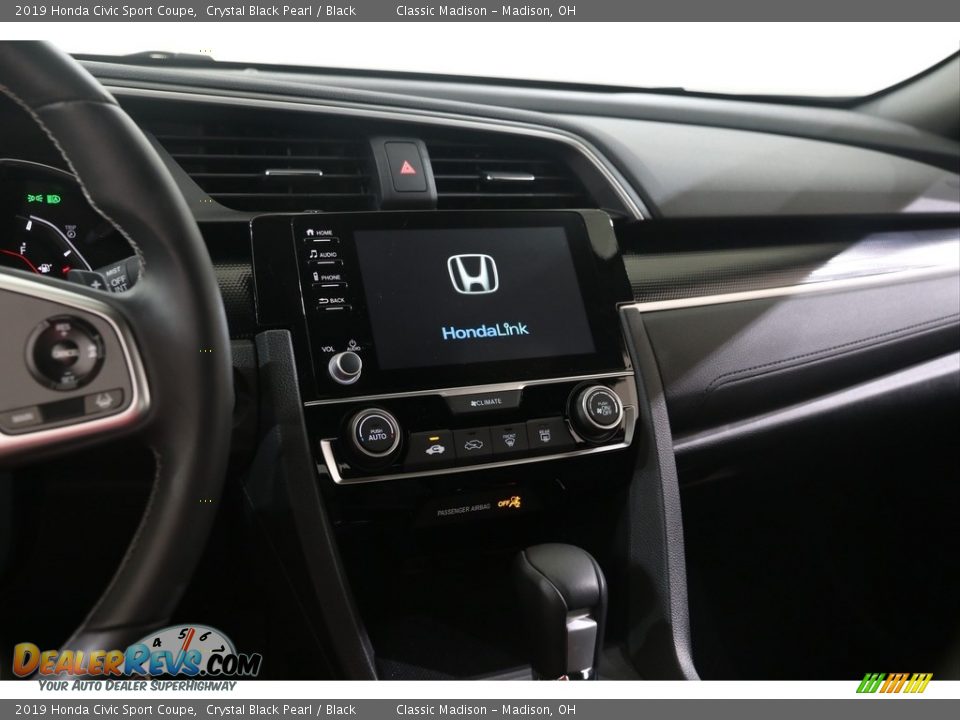 2019 Honda Civic Sport Coupe Crystal Black Pearl / Black Photo #9