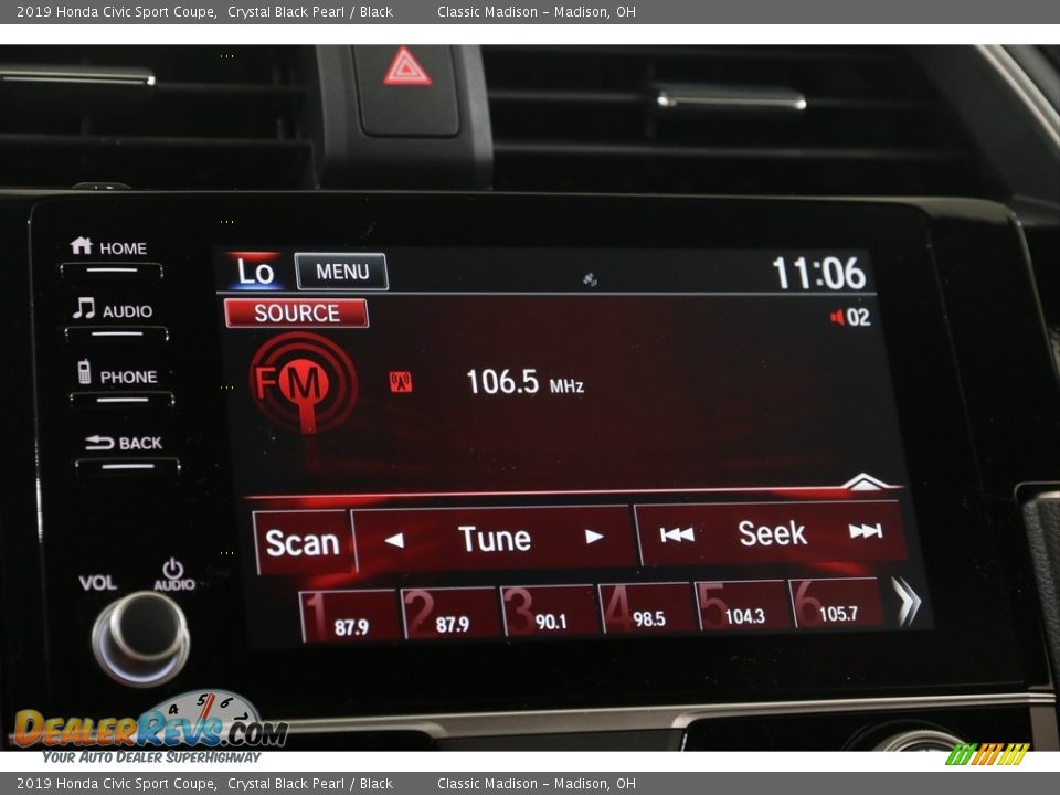 2019 Honda Civic Sport Coupe Crystal Black Pearl / Black Photo #10