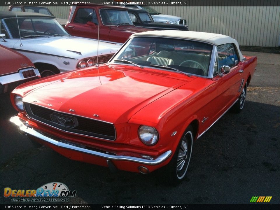 1966 Ford Mustang Convertible Red / Parchment Photo #5