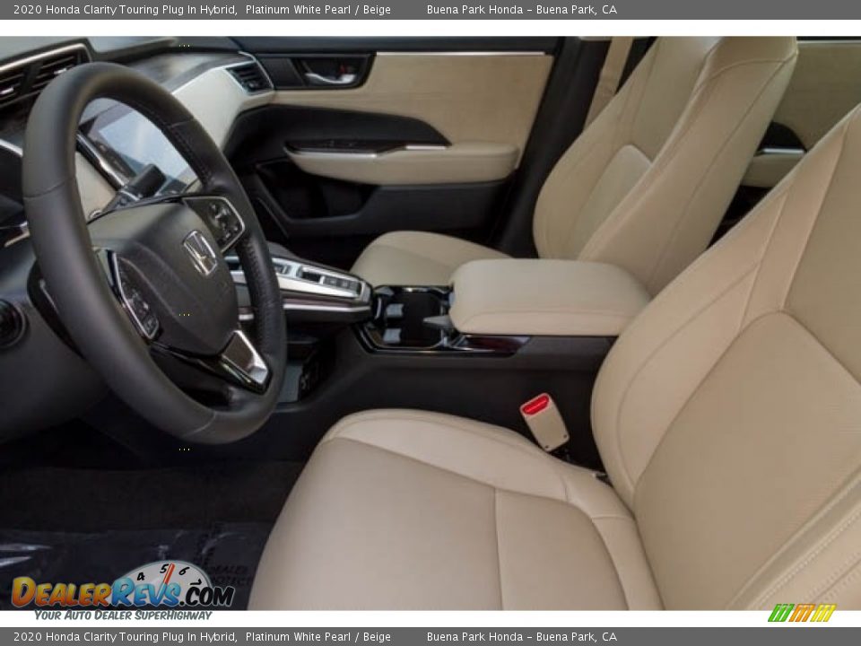 2020 Honda Clarity Touring Plug In Hybrid Platinum White Pearl / Beige Photo #8