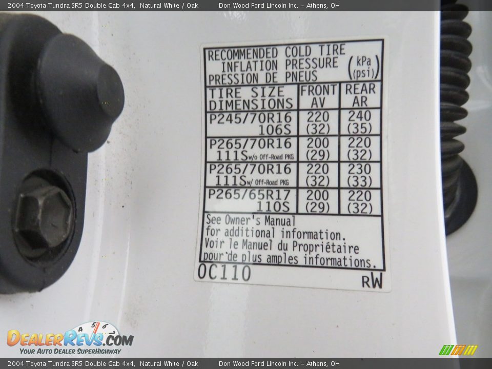 2004 Toyota Tundra SR5 Double Cab 4x4 Natural White / Oak Photo #32