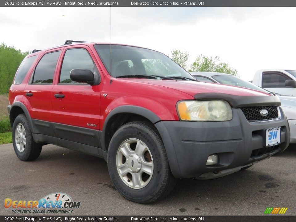 2002 Ford Escape XLT V6 4WD Bright Red / Medium Graphite Photo #1