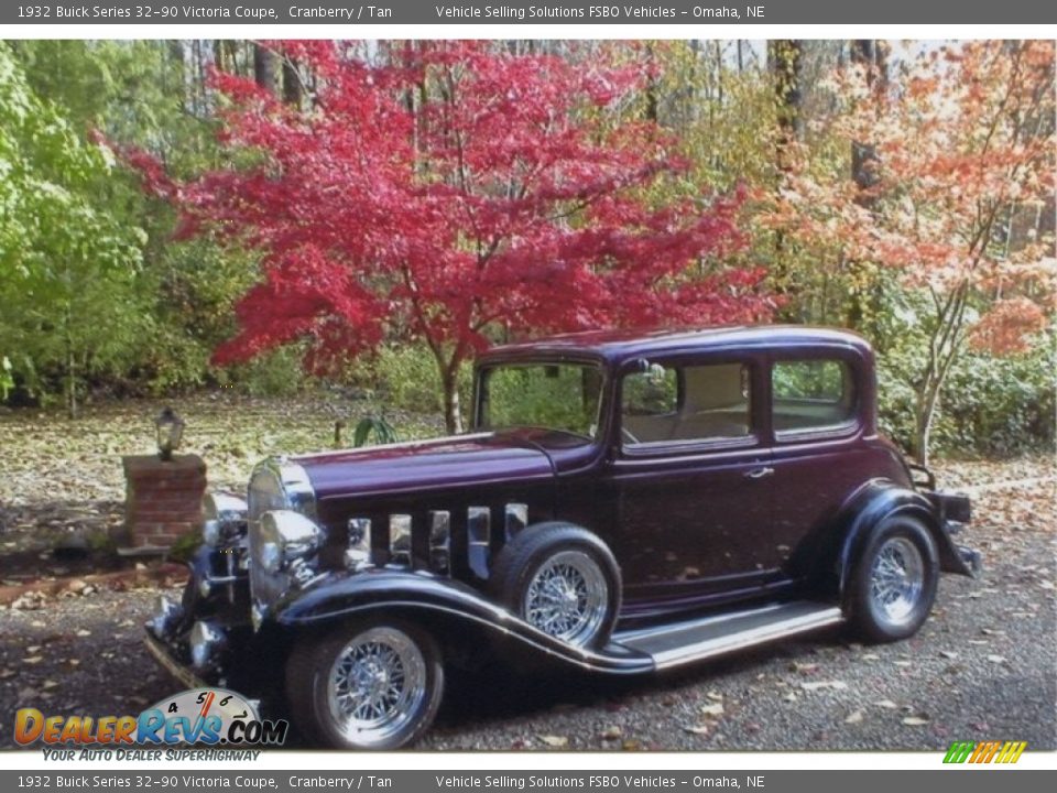 1932 Buick Series 32-90 Victoria Coupe Cranberry / Tan Photo #29