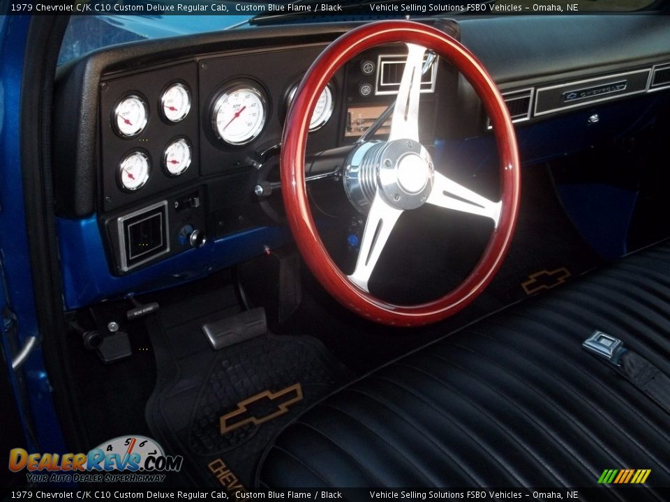 1979 Chevrolet C/K C10 Custom Deluxe Regular Cab Custom Blue Flame / Black Photo #6