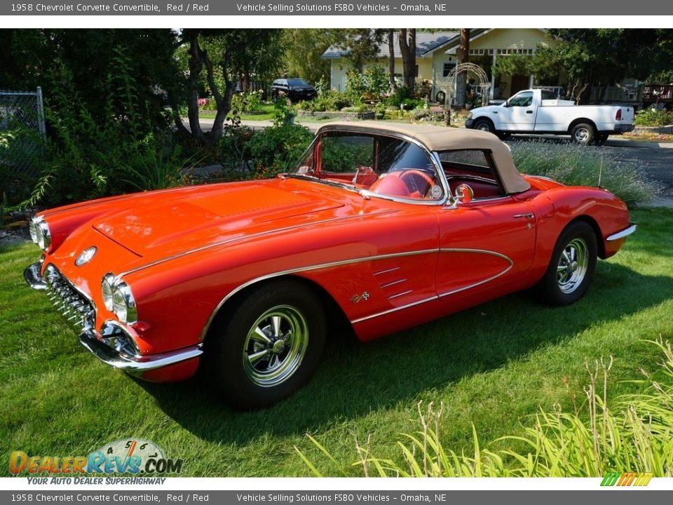 1958 Chevrolet Corvette Convertible Red / Red Photo #6