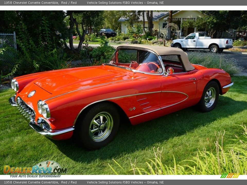 1958 Chevrolet Corvette Convertible Red / Red Photo #6