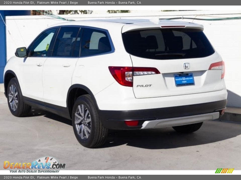 2020 Honda Pilot EX Platinum White Pearl / Beige Photo #2