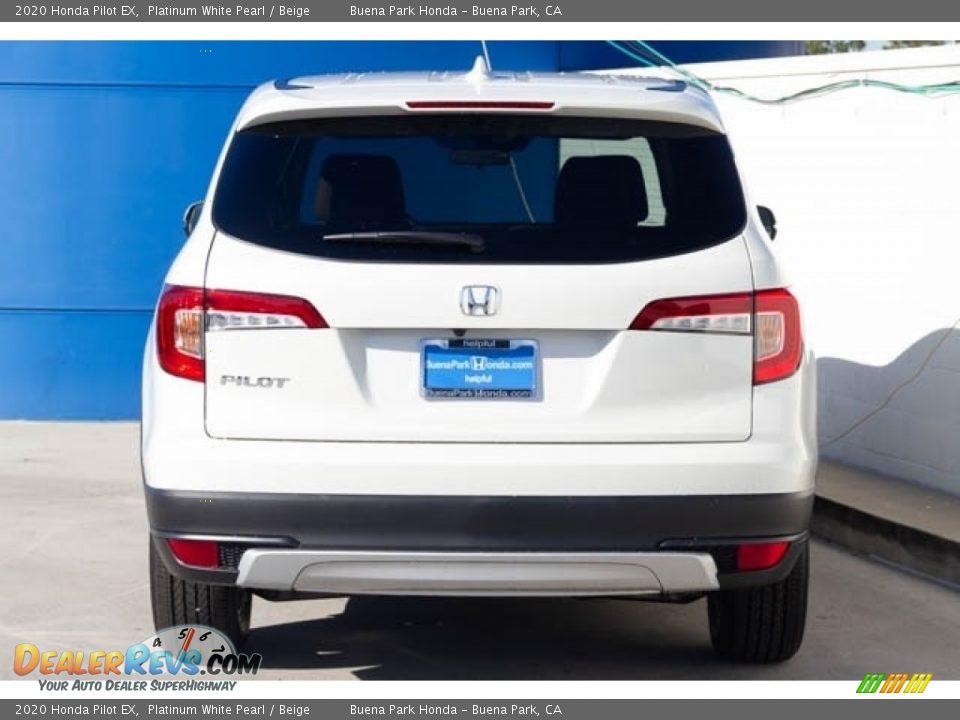 2020 Honda Pilot EX Platinum White Pearl / Beige Photo #6