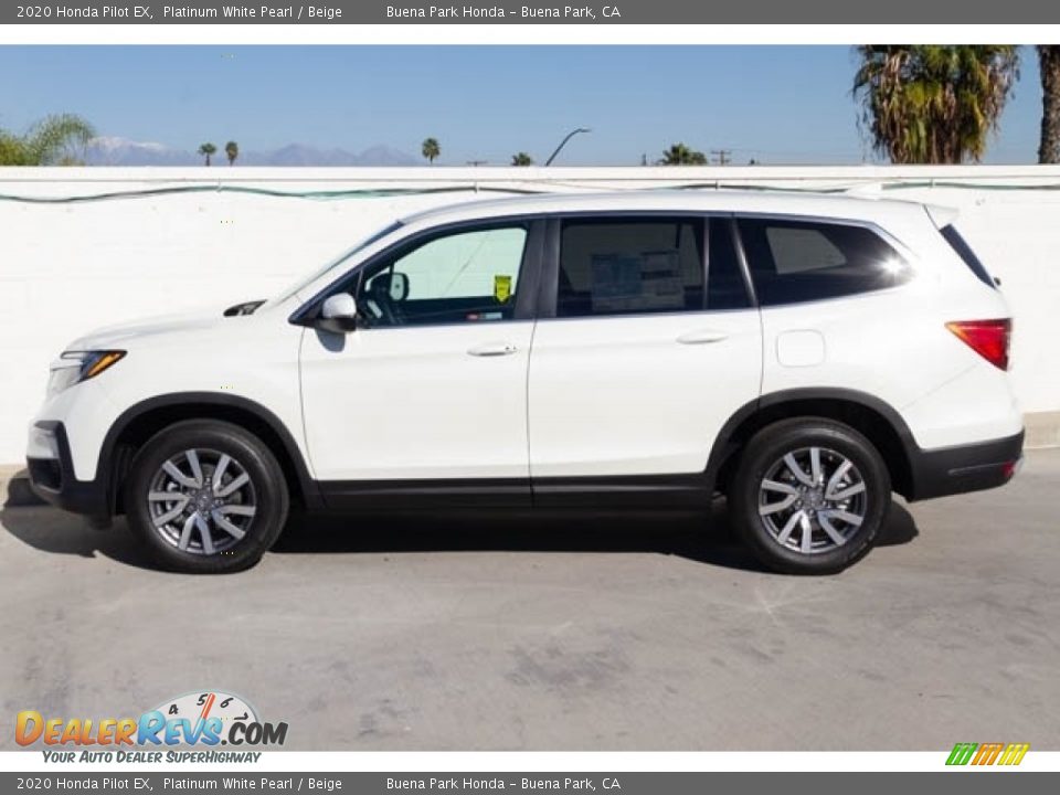 2020 Honda Pilot EX Platinum White Pearl / Beige Photo #7