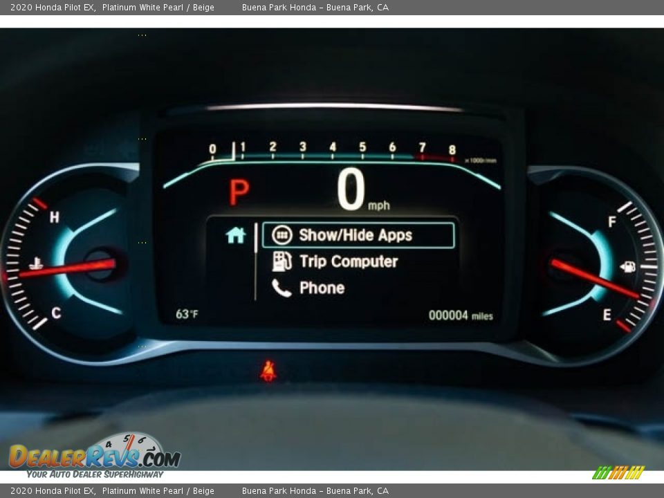 2020 Honda Pilot EX Platinum White Pearl / Beige Photo #19
