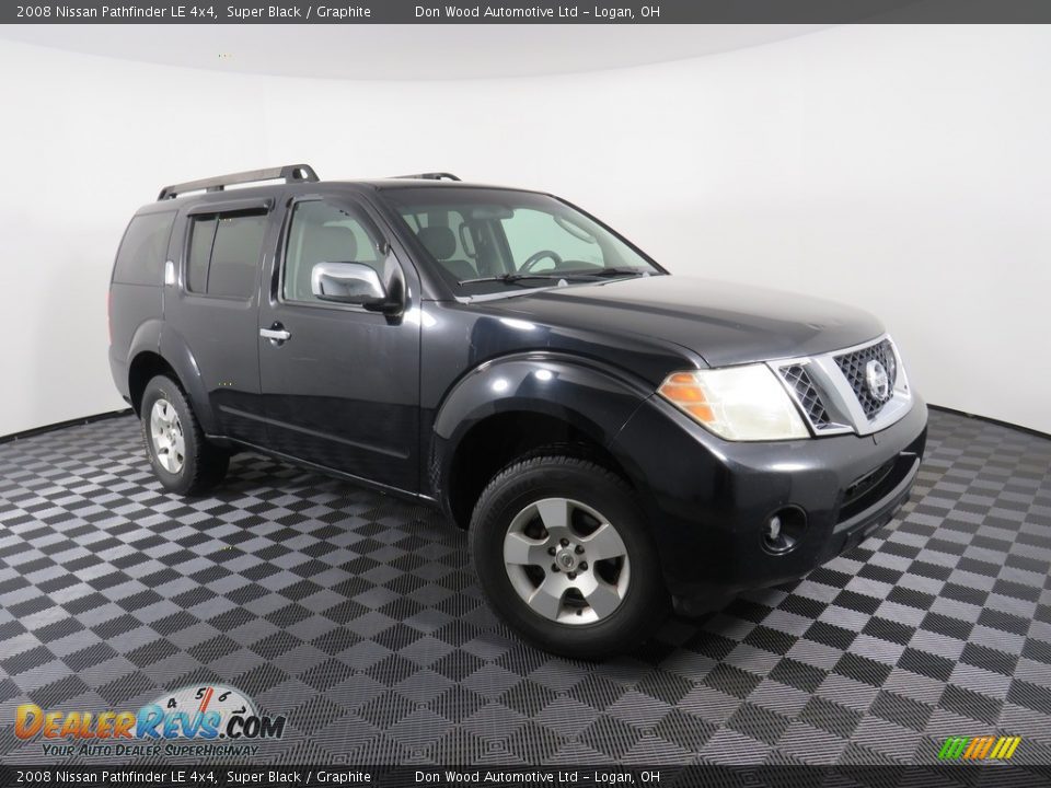 2008 Nissan Pathfinder LE 4x4 Super Black / Graphite Photo #2