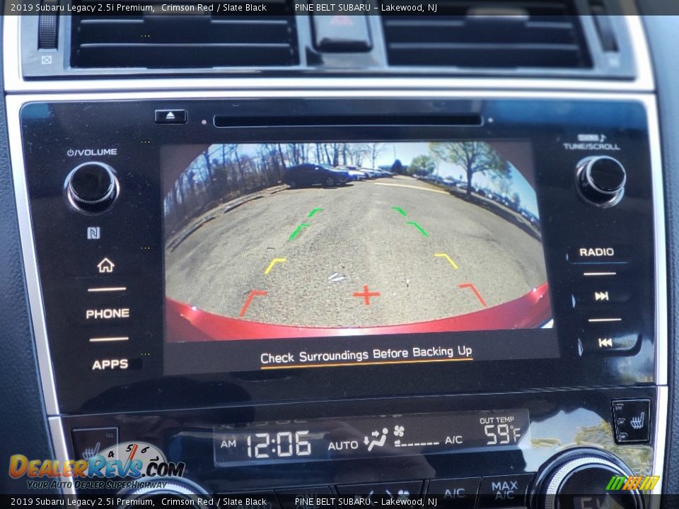 2019 Subaru Legacy 2.5i Premium Crimson Red / Slate Black Photo #7