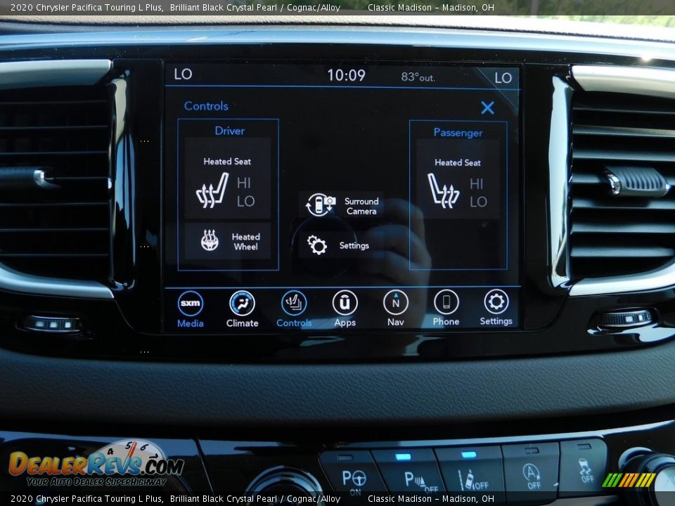 2020 Chrysler Pacifica Touring L Plus Brilliant Black Crystal Pearl / Cognac/Alloy Photo #15