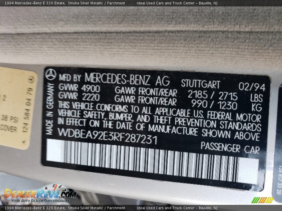 1994 Mercedes-Benz E 320 Estate Smoke Silver Metallic / Parchment Photo #21