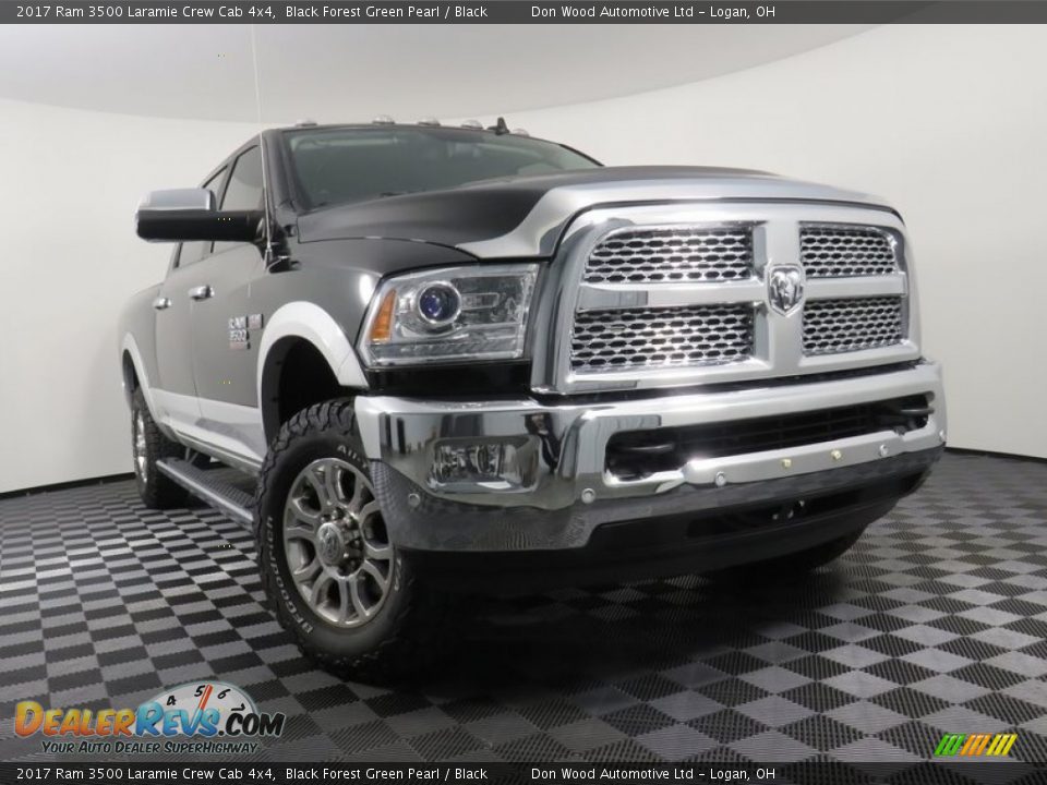 2017 Ram 3500 Laramie Crew Cab 4x4 Black Forest Green Pearl / Black Photo #1