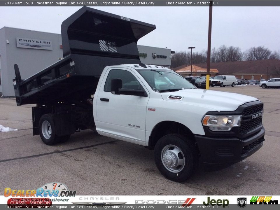 2019 Ram 3500 Tradesman Regular Cab 4x4 Chassis Bright White / Black/Diesel Gray Photo #1