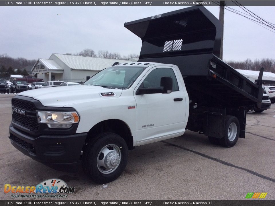 2019 Ram 3500 Tradesman Regular Cab 4x4 Chassis Bright White / Black/Diesel Gray Photo #5