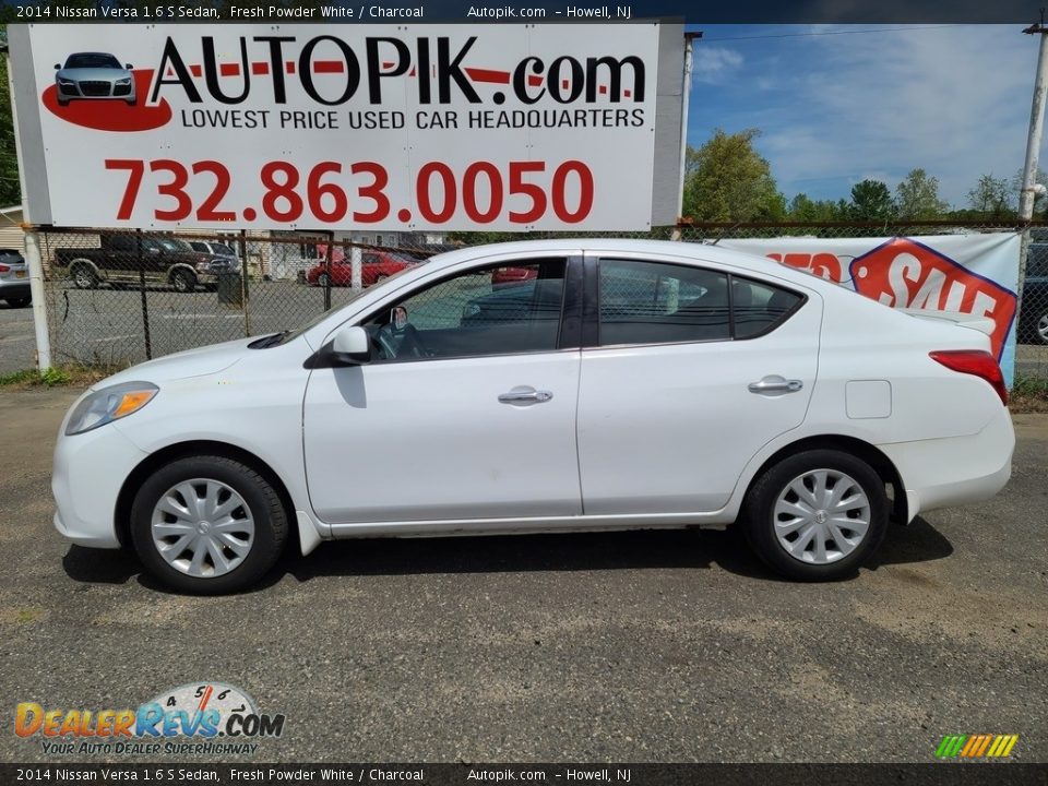 2014 Nissan Versa 1.6 S Sedan Fresh Powder White / Charcoal Photo #5