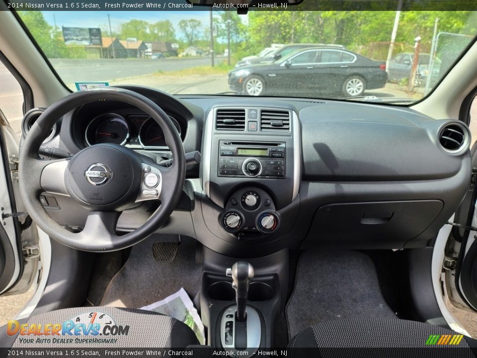 2014 Nissan Versa 1.6 S Sedan Fresh Powder White / Charcoal Photo #9