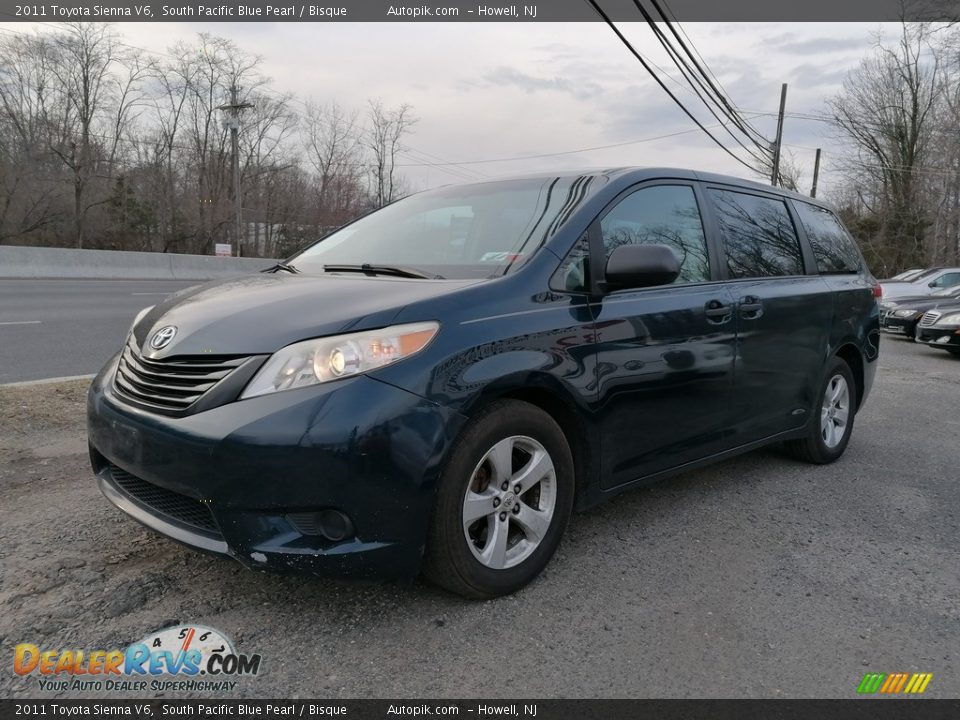 2011 Toyota Sienna V6 South Pacific Blue Pearl / Bisque Photo #7