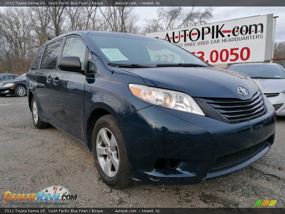 2011 Toyota Sienna V6 South Pacific Blue Pearl / Bisque Photo #9