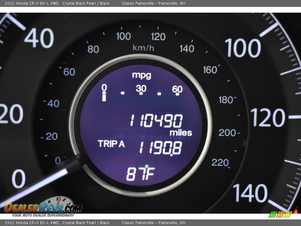 2012 Honda CR-V EX-L 4WD Crystal Black Pearl / Black Photo #17