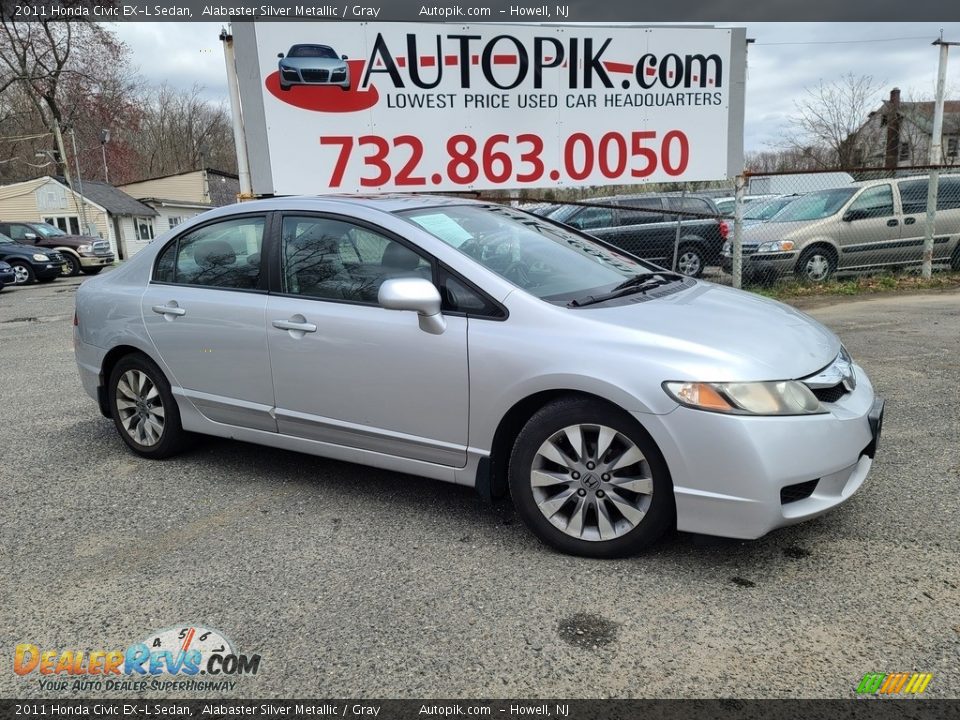 2011 Honda Civic EX-L Sedan Alabaster Silver Metallic / Gray Photo #1