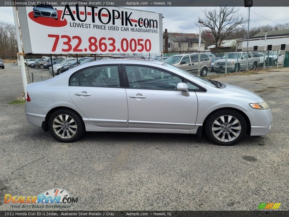 2011 Honda Civic EX-L Sedan Alabaster Silver Metallic / Gray Photo #2