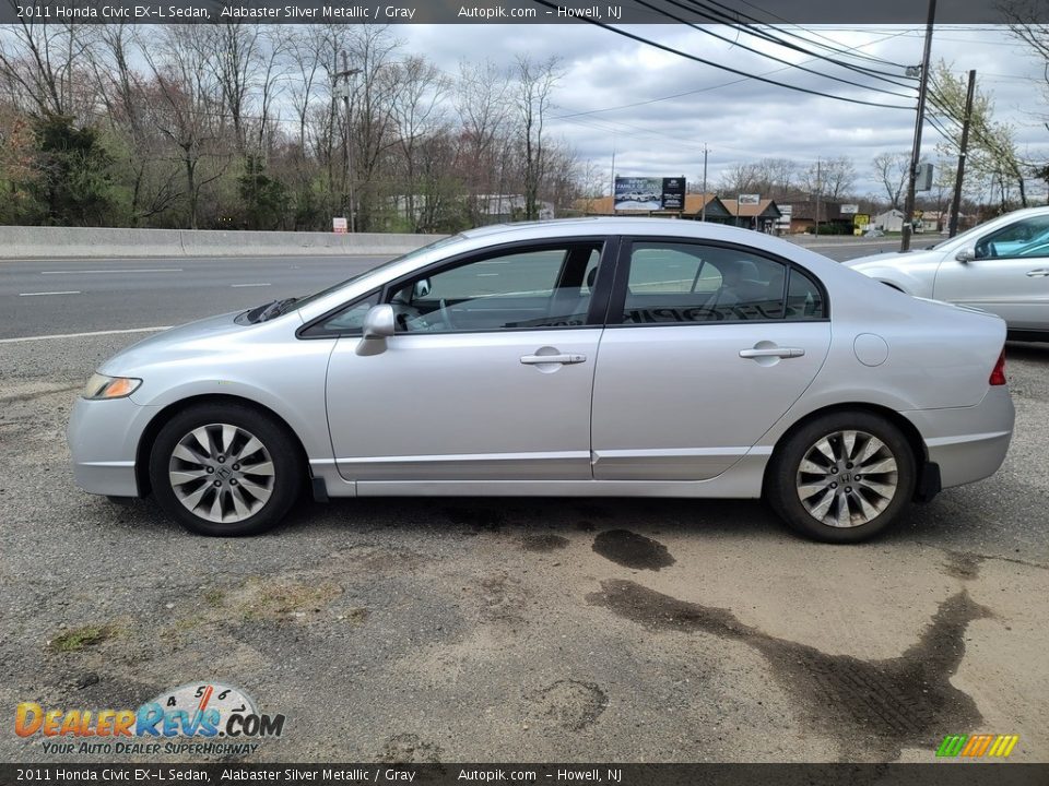 2011 Honda Civic EX-L Sedan Alabaster Silver Metallic / Gray Photo #6