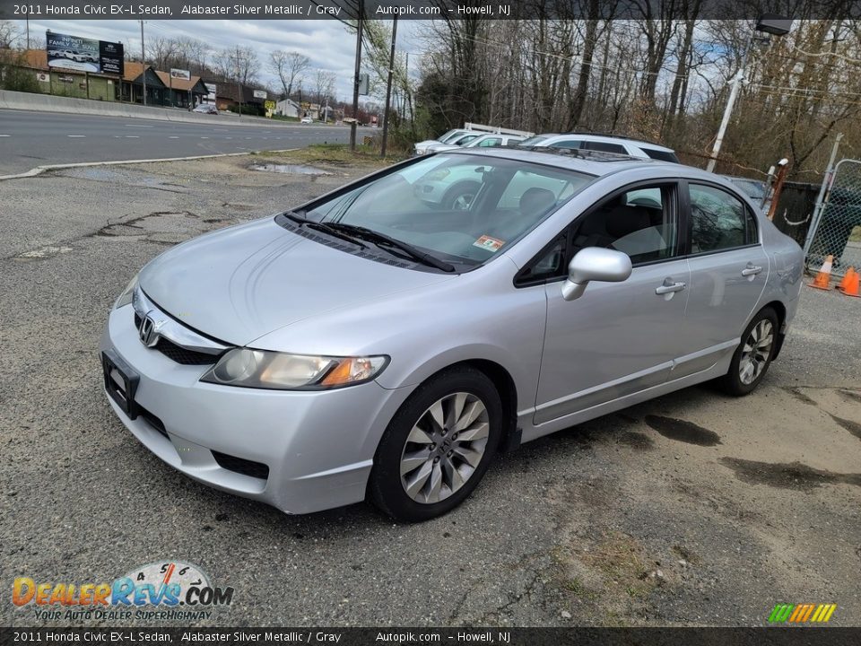 2011 Honda Civic EX-L Sedan Alabaster Silver Metallic / Gray Photo #7