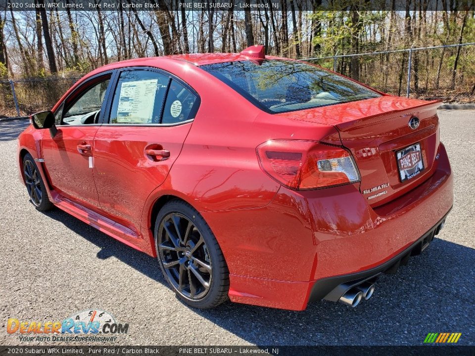 2020 Subaru WRX Limited Pure Red / Carbon Black Photo #6