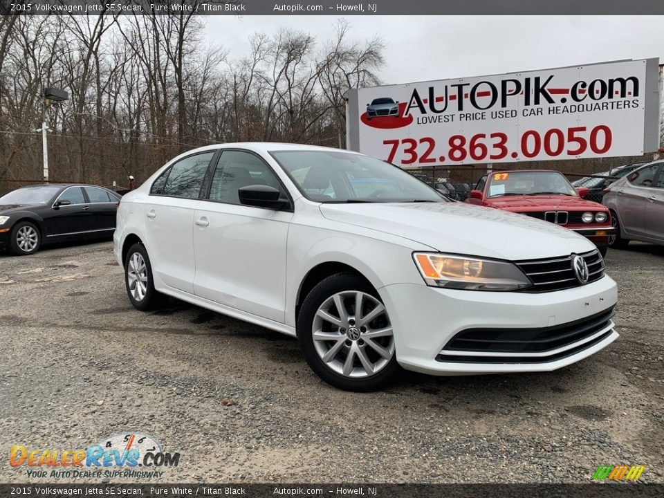 2015 Volkswagen Jetta SE Sedan Pure White / Titan Black Photo #1