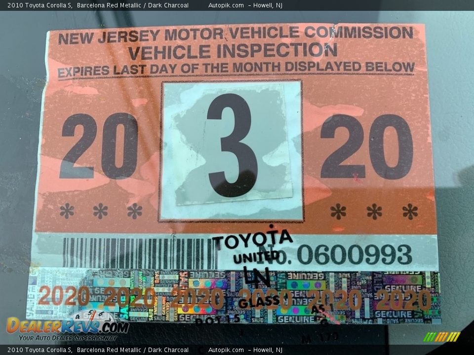 2010 Toyota Corolla S Barcelona Red Metallic / Dark Charcoal Photo #9