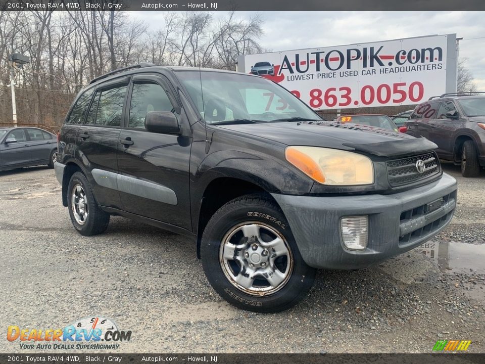 2001 Toyota RAV4 4WD Black / Gray Photo #1