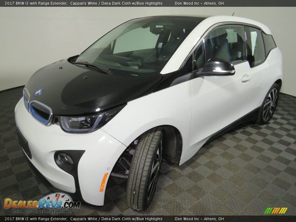 2017 BMW i3 with Range Extender Capparis White / Deka Dark Cloth w/Blue Highlights Photo #6