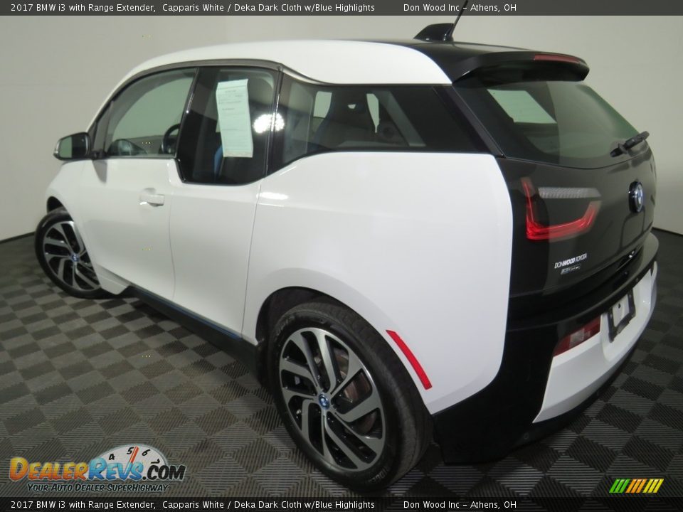 2017 BMW i3 with Range Extender Capparis White / Deka Dark Cloth w/Blue Highlights Photo #8