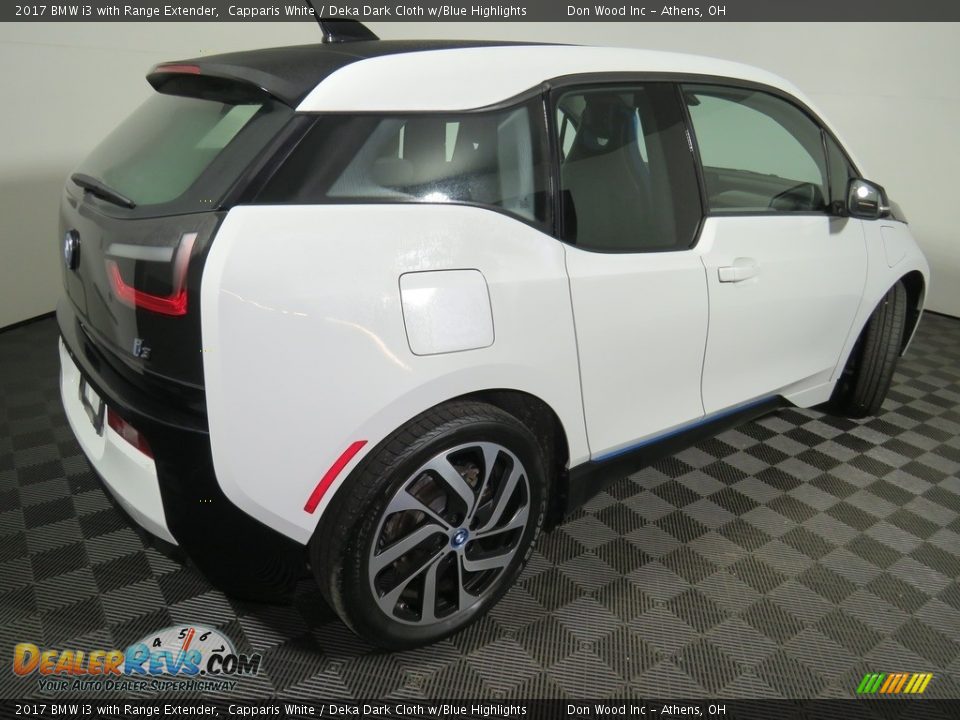 2017 BMW i3 with Range Extender Capparis White / Deka Dark Cloth w/Blue Highlights Photo #14