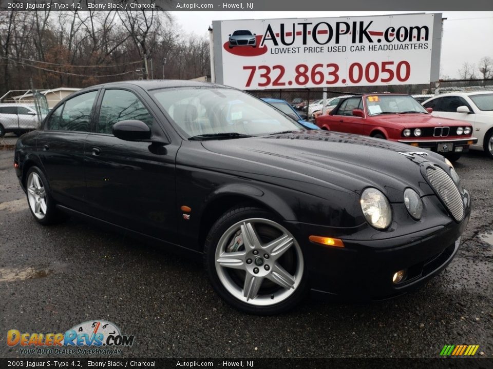 2003 Jaguar S-Type 4.2 Ebony Black / Charcoal Photo #1