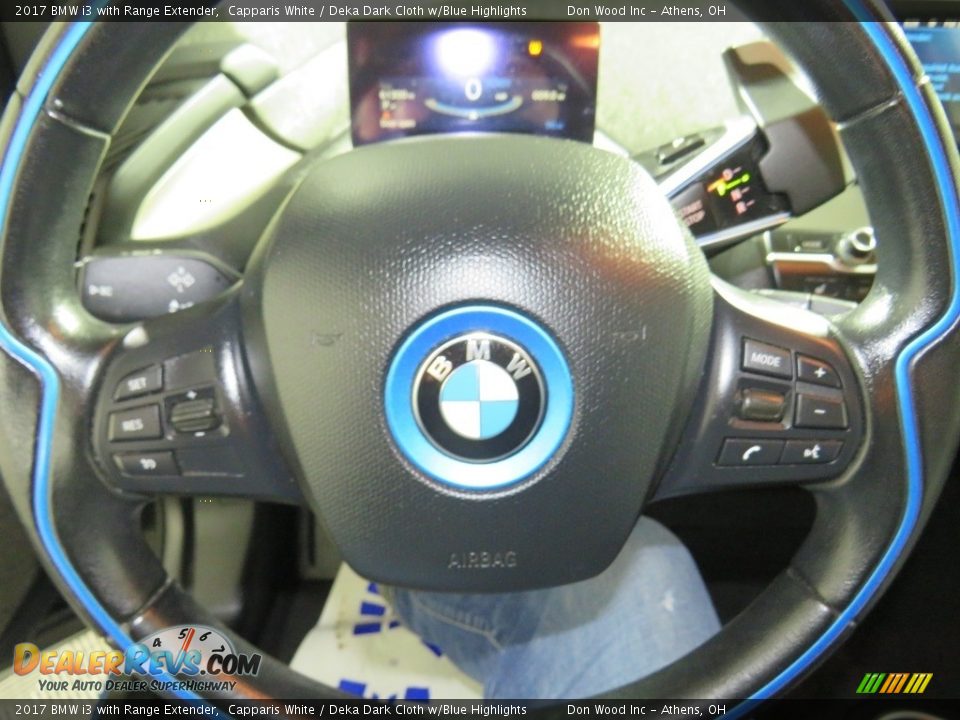 2017 BMW i3 with Range Extender Capparis White / Deka Dark Cloth w/Blue Highlights Photo #27