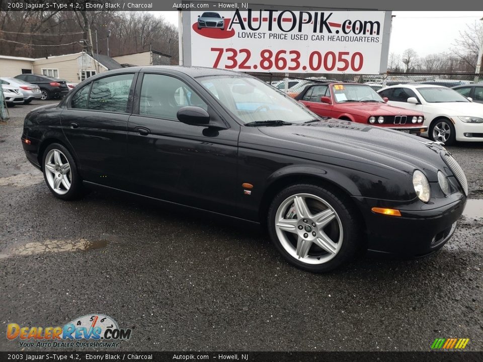 2003 Jaguar S-Type 4.2 Ebony Black / Charcoal Photo #2